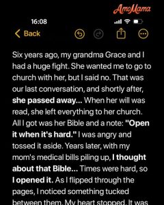 Old Lady Disinherits Grandson, Leaves Him Only a Bible & Note Saying, ‘Open It When It’s Hard’ – Story of the Day