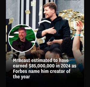 MrBeast estimated to have earned $85,000,000 in 2024 as Forbes name him creator of the year