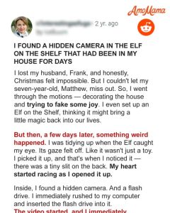 Single Mother Brings Out the Elf on the Shelf for the Holidays, Discovers Hidden Camera Inside Days Later — Story of the Day