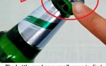 The bottle cap has a small, easy-to-find dot