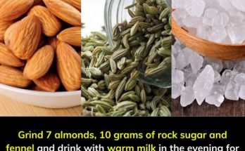 Grind 7 almonds, 10 grams of rock sugar and fennel and drink with warm milk in the evening for 40 days