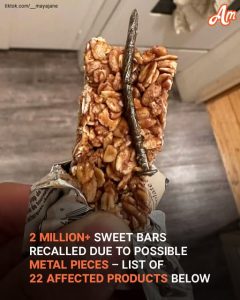 Recall Issued for Nearly 2.5 Million Granola Bars, Deemed Class 2 Risk by FDA – Details and Brand's Statement