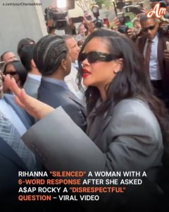 Rihanna Claps Back at Woman Who Asked A$AP Rocky a 'Disrespectful' Question Outside Courthouse — Video